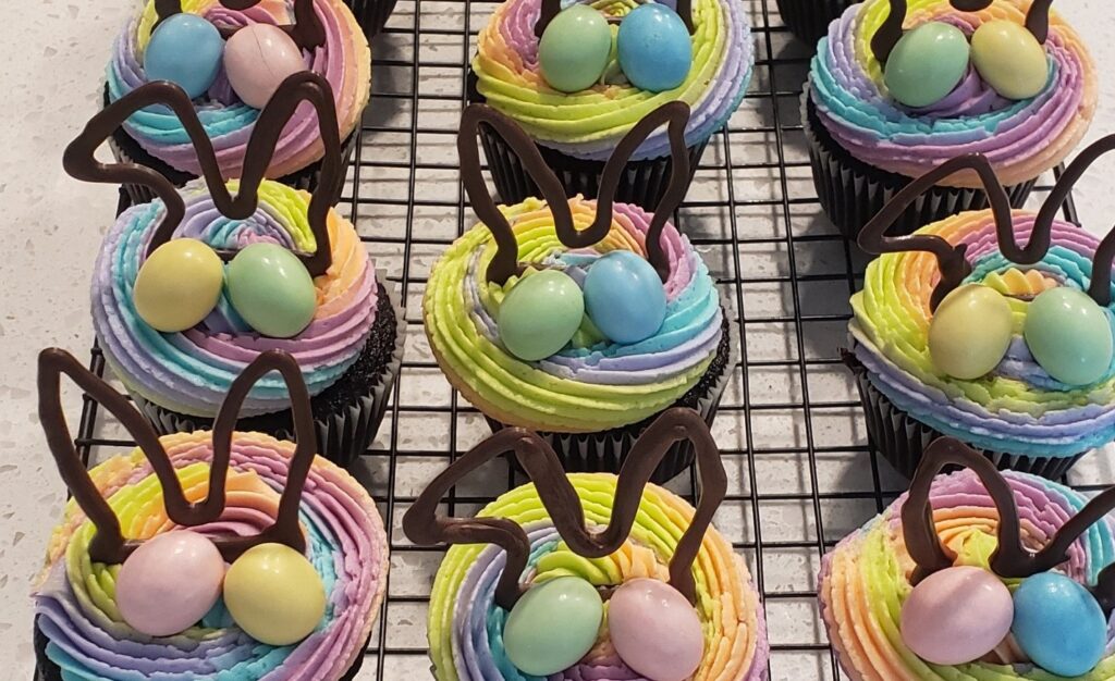 Easter Treat, Chocolate Bunny Ear Cupcakes